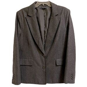 Chadwick's Gray Wool Blend Two Button Blazer Jacket Workwear Classic Office 18